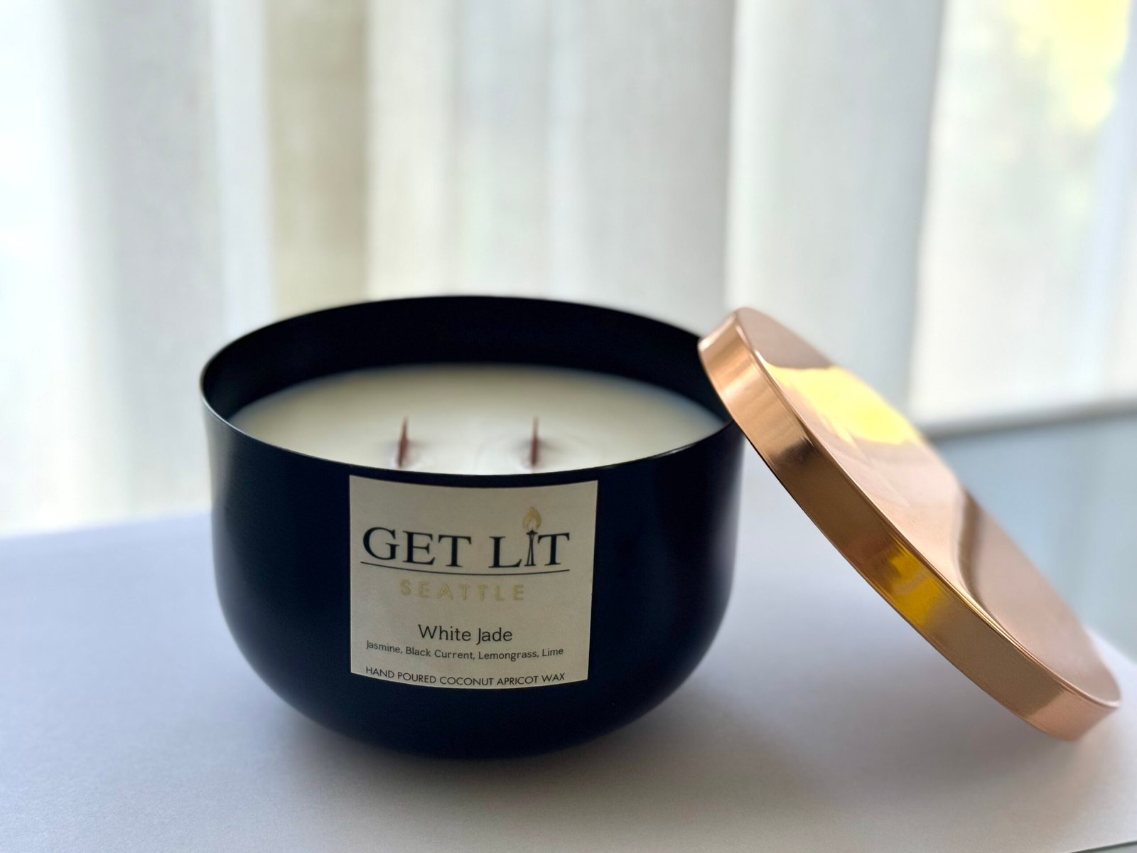 Large Black Luxury Candle Vessel 19oz - Image 3