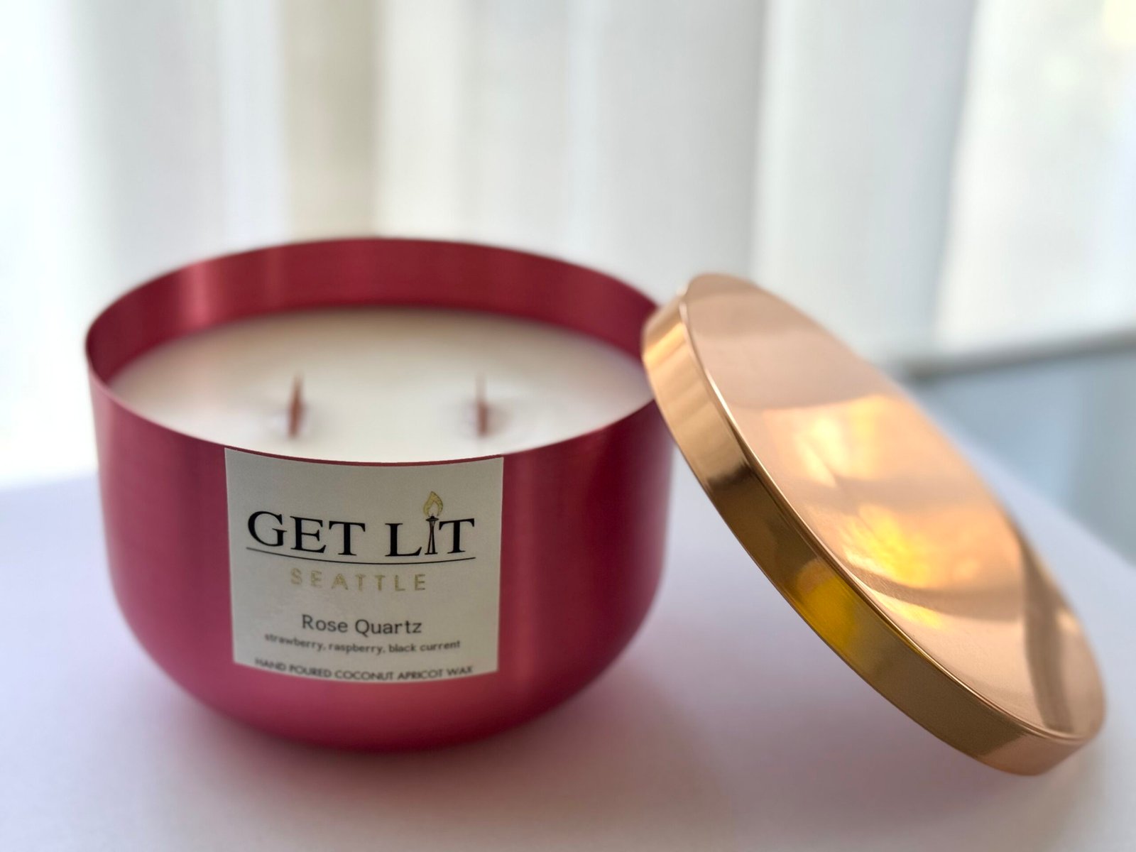 Rose Quartz Pink Large Candle