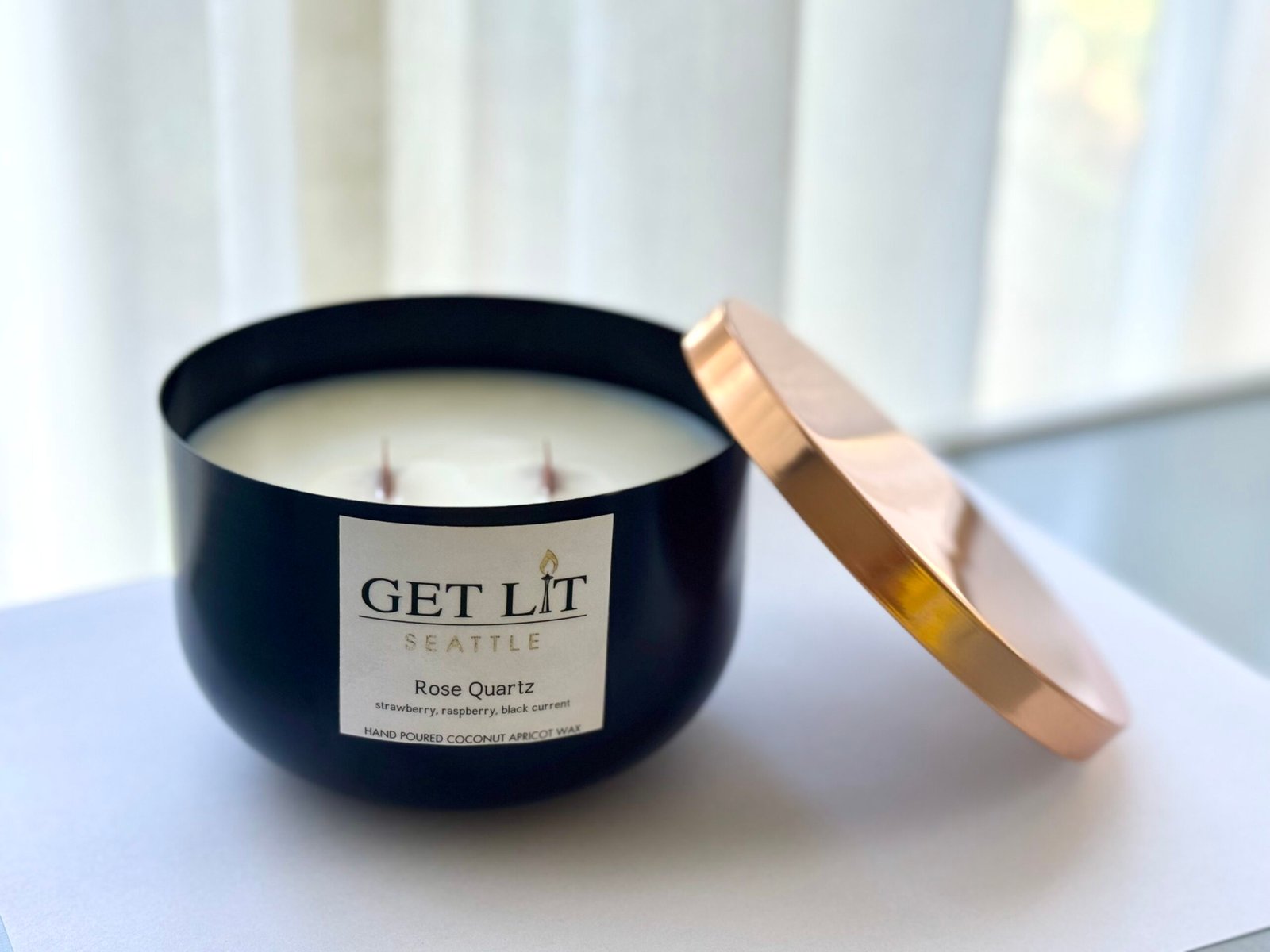 Large Black Luxury Candle Vessel 19oz - Image 4