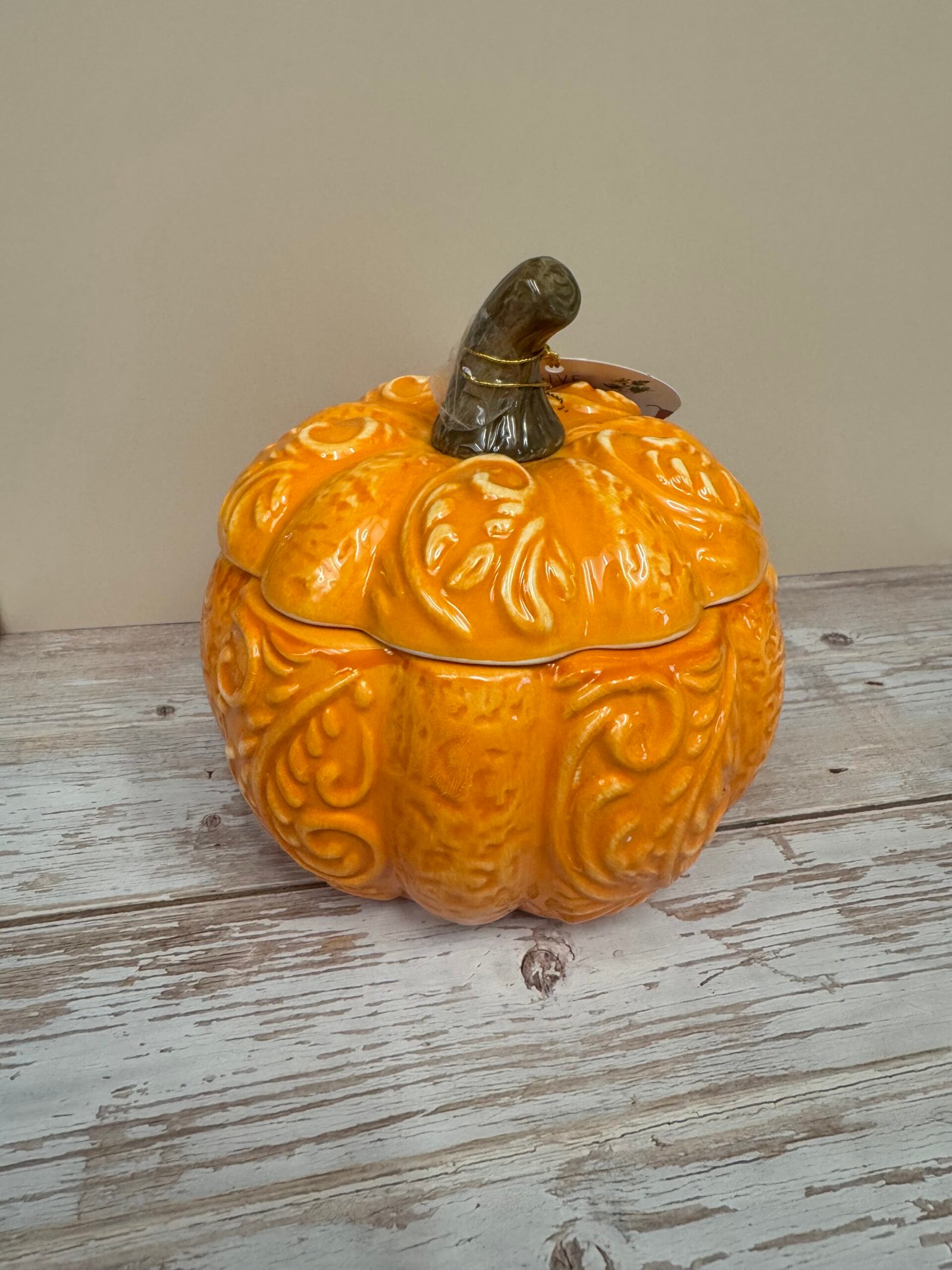 Large Orange Pumpkin Candle - Image 3