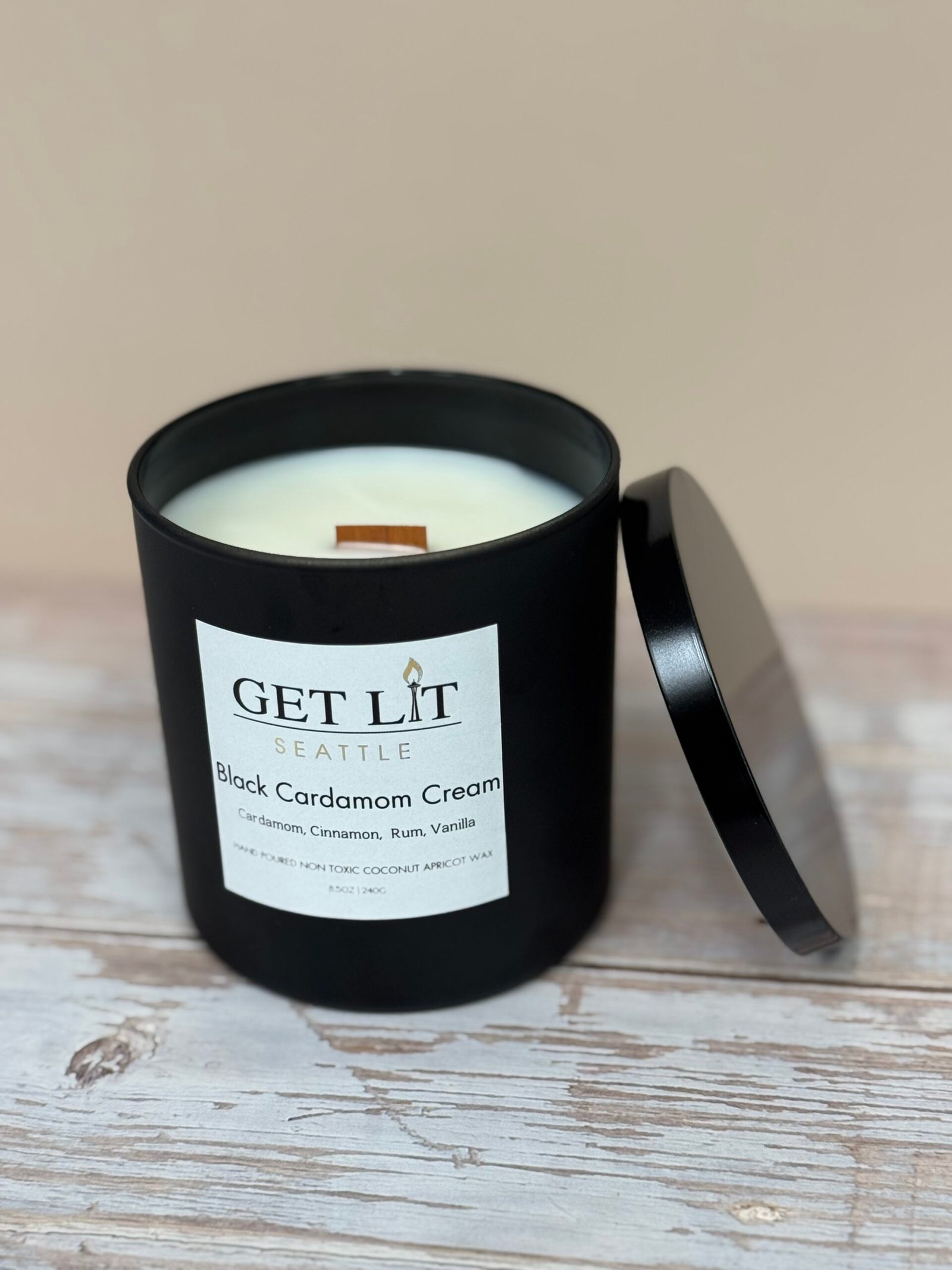 Black Cardamom Cream Candle - Seasonal - Image 2